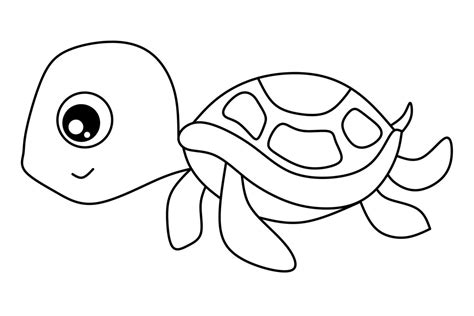 Cartoon Turtle Outline Image For Coloring Book 17684522 Vector Art At