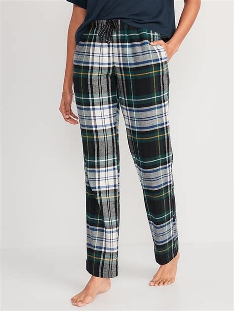 Old Navy Mid Rise Printed Flannel Pajama Pants For Women