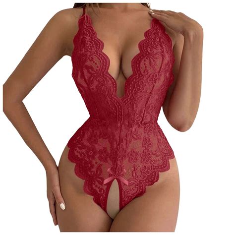Midwennn Women Fashion Pieces Lingerie Roleplay Lingerie Sexy Women Red Plaid Lace Lingerie