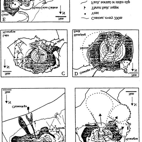 2.3. Topographic maps with simplified distribution of lava and tephra ...