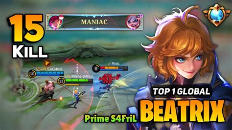 Maniac Beatrix Goldlane Gameplay [ Top 1 Global Beatrix Best Build