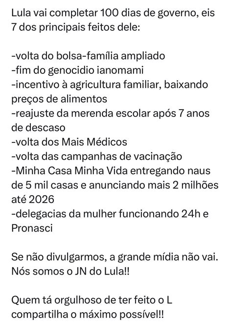 Janoninho On Twitter Lula Em Dias Vs Bolsonaro Em Anos Tem