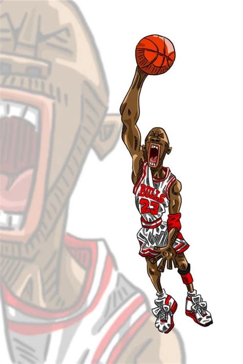 Michael Jordan Cartoon Dunking 640x960 Download Hd Wallpaper