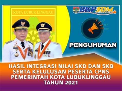 Pengumuman Hasil Integrasi Nilai Skd Dan Skb Serta Kelulusan Peserta