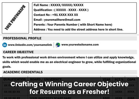 Crafting A Winning Career Objective For Resume As A Fresher