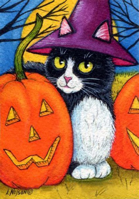 Cat Witch In The Pumpkin By Artist Lisa Nelson Halloween Friday The 13th Halloween Witch