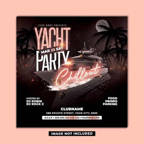 Premium PSD Yacht Party Flyer Template Designs