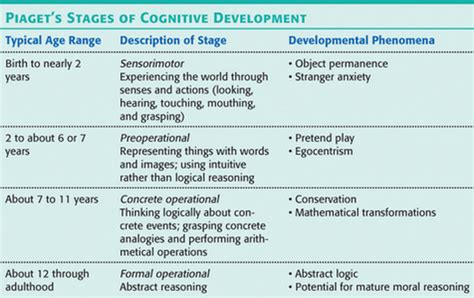 Piaget Stages Of Cognitive Development Nursing Outlet Saberoffice Co