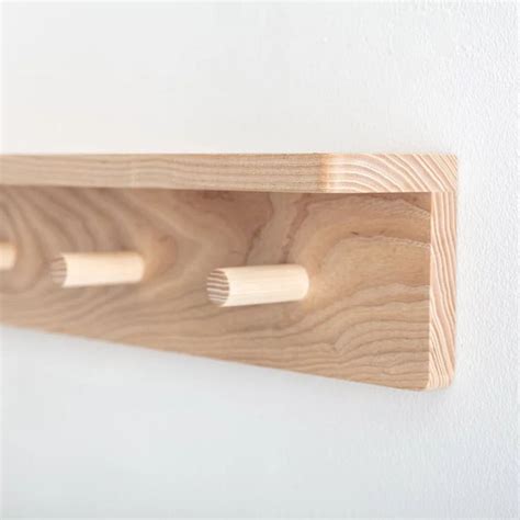 Autumns Corner Peg Rail Shelf Large Wooden Coat Rack Wooden Pegs