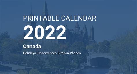 Printable 2022 Canadian Calendar Templates With Statutory Holidays