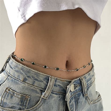 Green Crystal Bead Waist Belly Chain Perimade And Co