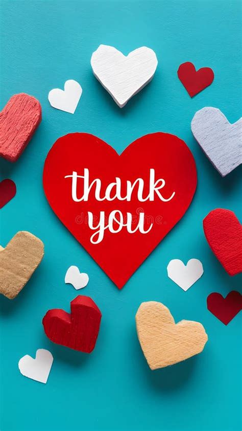 Heartfelt Appreciation Thank You Note Decorated With Crafted Hearts