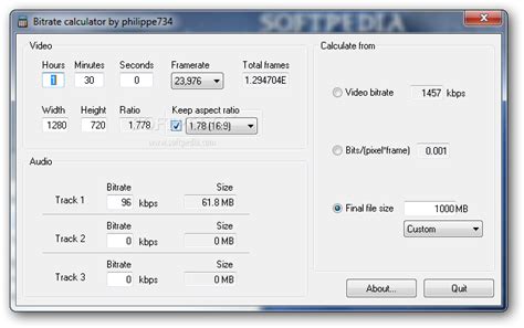 Bitrate calculator 1.0.36 - Download, Review, Screenshots