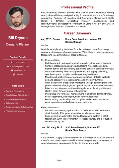 Demand Planner Resume Example Guide Get A Great Job