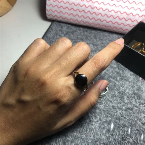 Black Stone Gold Ring Luxury Accessories On Carousell