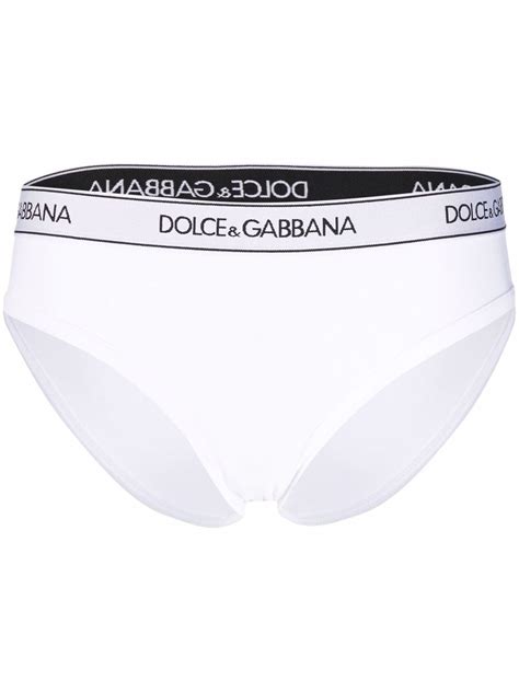 Dolce And Gabbana Logo Waistband Jersey Briefs White Farfetch