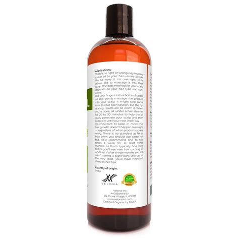 Velona Usda Certified Organic Castor Oil Oz Lb Hair Growth Etsy