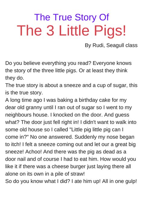 The True Story Of The 3 Little Pigs Darlinghurst Academy