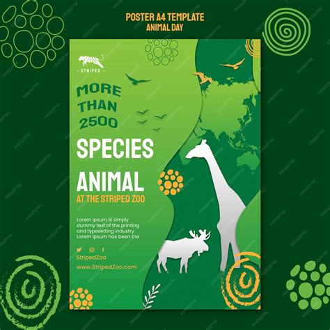 Free PSD | Animal day poster design template