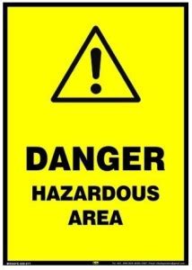 Mr SAFE Danger Hazardous Area In In Eco Vinyl Sticker Self Adhesive