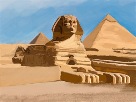 Pyramids And Sphinx Drawing By Fayrouz Hassan Fine Art America