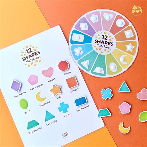 Rainbow Shapes Matching Printable Preschool Shape Montessori Etsy