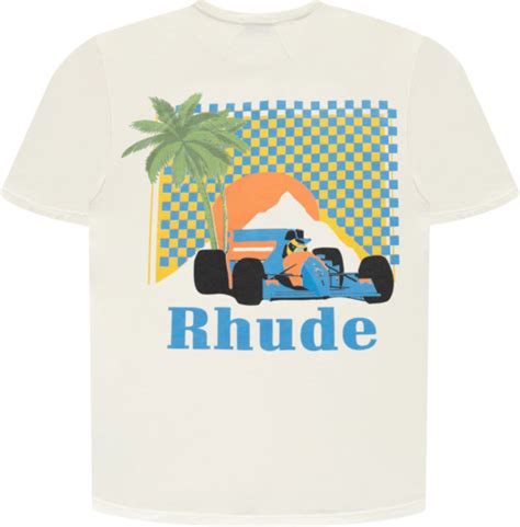 RHUDE White Moonlight Tropic T Shirt INC STYLE