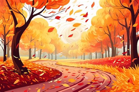 Premium Photo | Whimsical Fall Background with Windy Leaves