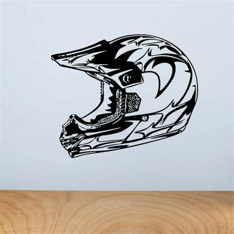 Detailed Dirt Bike Helmet Decal 36 Inches