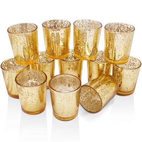 Volens Gold Votive Candle Holders Bulk Mercury Glass Tealight Candle