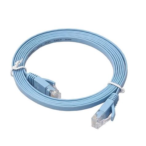 Cable Ethernet Plat Blinde CAT6 RJ45 10GB Couleur Bleu Longueur 1m