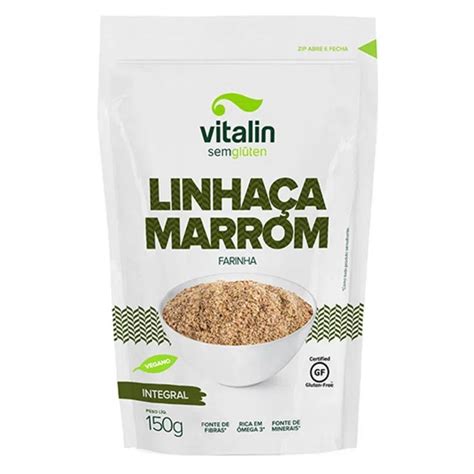 Farinha de Linhaça Marrom Integral Sem Glúten Vitalin 150g Armazém