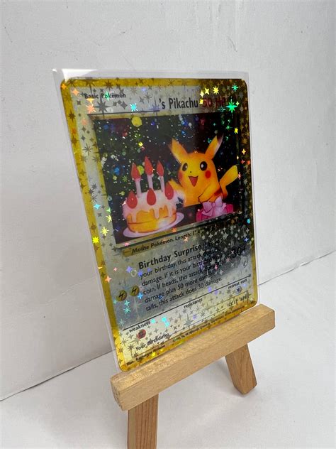 Unofficial Artist Made Birthday Pikachu Promo Plastic Card Sudomon