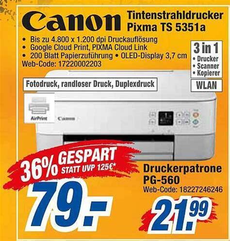 Canon Tintenstrahldrucker Pixma Ts 5351a Angebot Bei Expert Octomedia