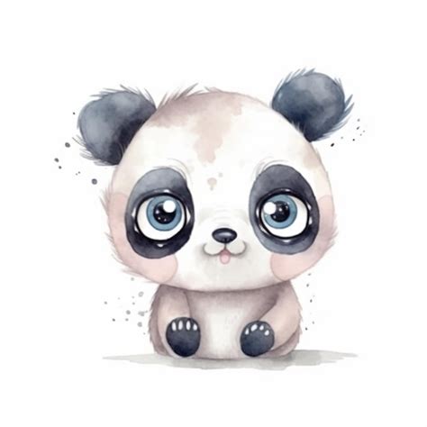 Ilustra O Em Aquarela De Um Urso Panda Foto Premium