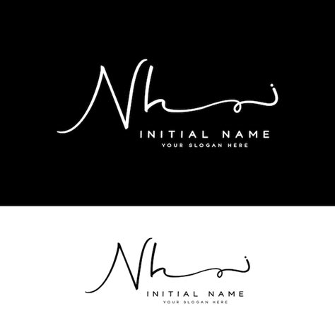 Premium Vector Nh N H Initial Handwriting Signature Logo