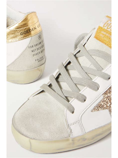 Golden Goose Deluxe Brand Superstar Distressed Glittered Leather