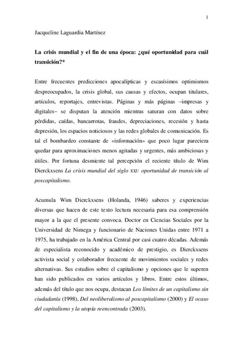 Pdf “la Crisis Mundial Y El Fin De Una época ¿qué Oportunidad Para