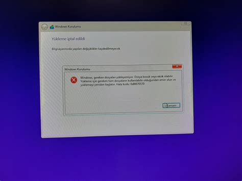 Windows Format Atarken Gereken Dosyaları Yükleyemiyor Hatası