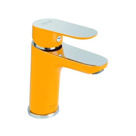 Miscelatore Lavabo 15 6 Cm Senza Scarico Giallo E Cromo Kevon Chic