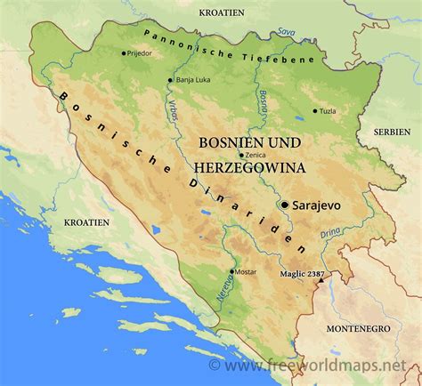 Karte von Bosnien - Freeworldmaps.net