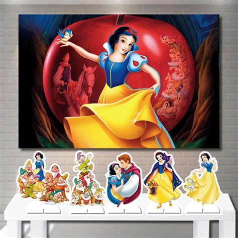 Kit Painel de Aniversário e Display de Mesa Branca de Neve Elo7