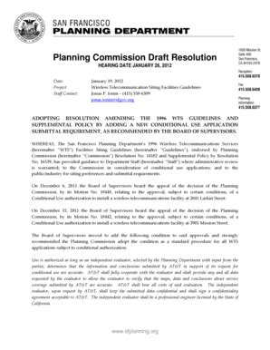 Fillable Online Commissions Sfplanning Planning Commission Resolution