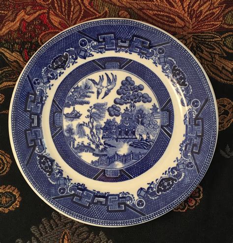 Dessert Or Pie Plate Blue Willow By Shenango China Usa Vintage