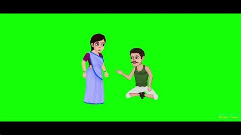 Village Kisan Or Village Lady Talking Cartoon Green Screen Video Chromatoons Greenscreen