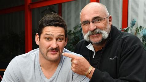 Merv Hughes shows Brendan Fevola how to grow a moustache ahead of ...