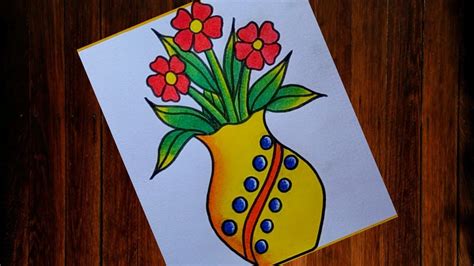 How To Draw A Easy And Beautiful Flower Pot | Best Flower Site