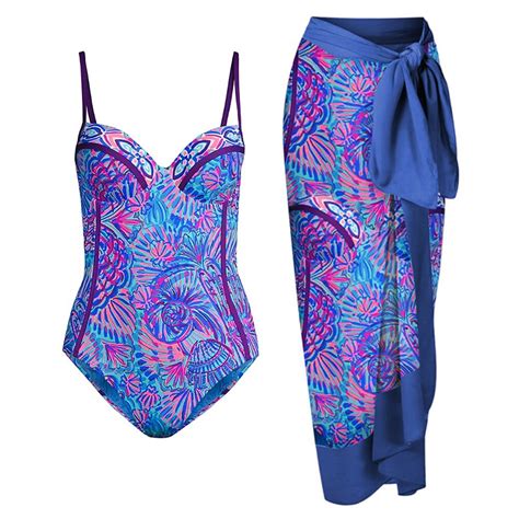 Bikini Con Estampado Azul Para Mujer Traje De Ba O Sexy De Realce Ropa De Playa