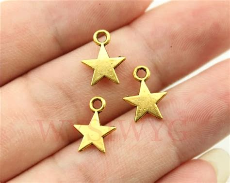 WYSIWYG 40pcs 11x8mm Star Charms Lot For Jewelry Making Tiny Star Charm