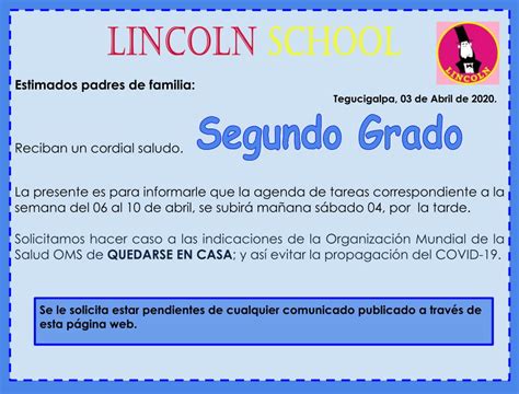 Circulares A Padres Familia Escuela Lincoln